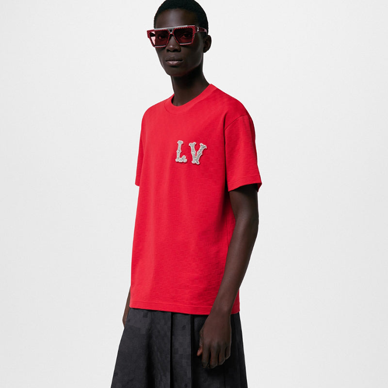 LV 刺繍パッチ コットンピケ Tシャツ