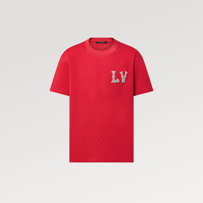 LV 刺繍パッチ コットンピケ Tシャツ