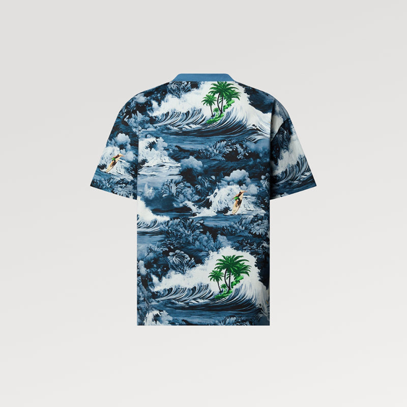LV プリントショートスリーブコットンTシャツ