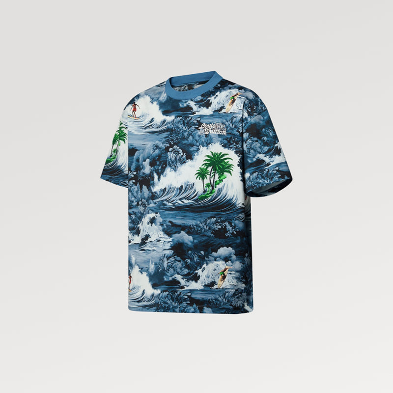 LV プリントショートスリーブコットンTシャツ