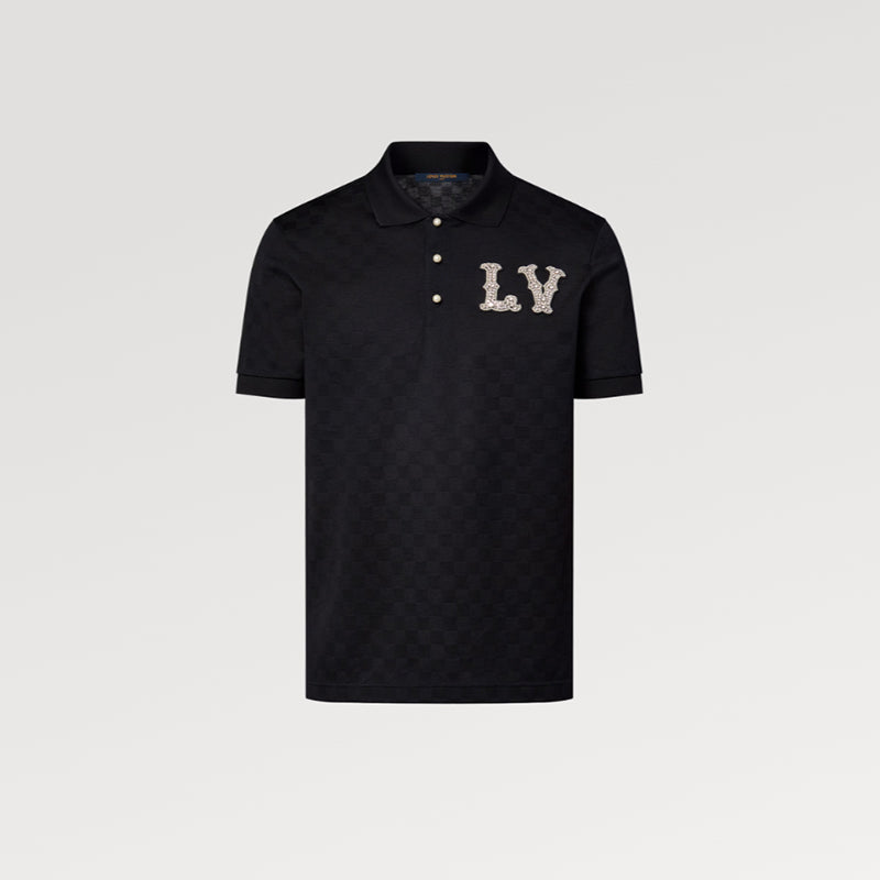 LV コットンピケポロウィズエンブロイダードLVパッチ