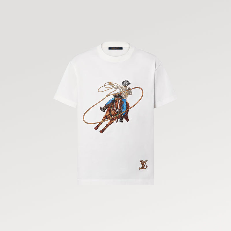 LV 刺繍入りコットンTシャツ